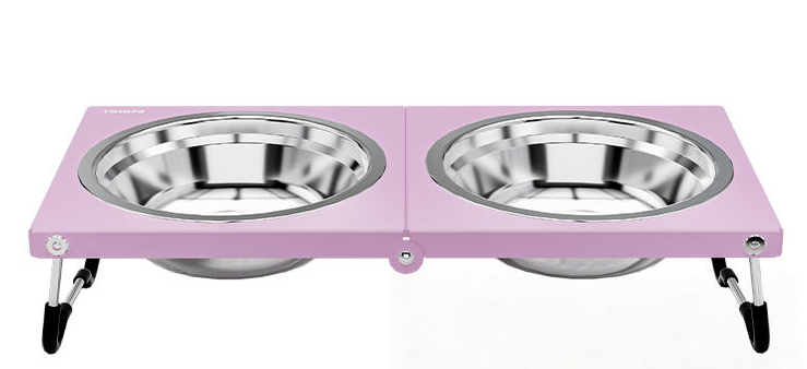 Foldable Portable Elevated Double Pet Bowl