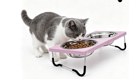 Foldable Portable Elevated Double Pet Bowl