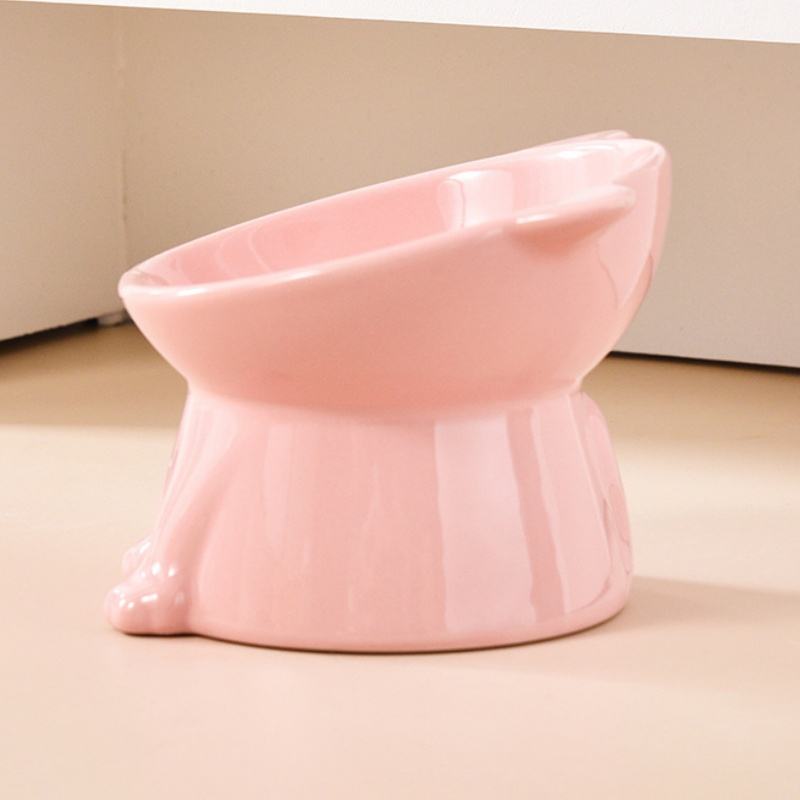 Cute Ceramic Pet Bowl with Spine Protection
